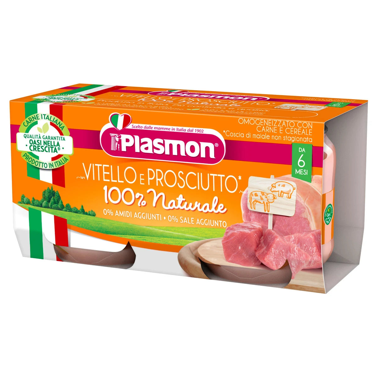Plasmon Пюре гомогенизированное из телятины, +4 месяца, 2x80 g