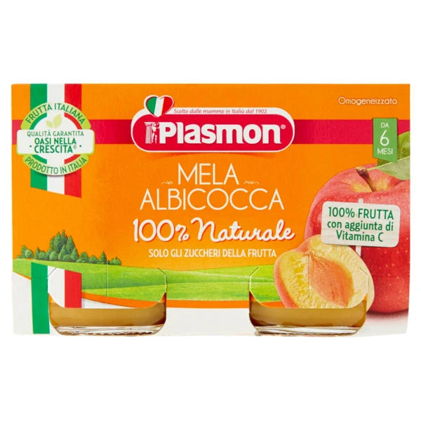 Plasmon Пюре с абрикосами и яблоками +6 месяцев, 2x104 g