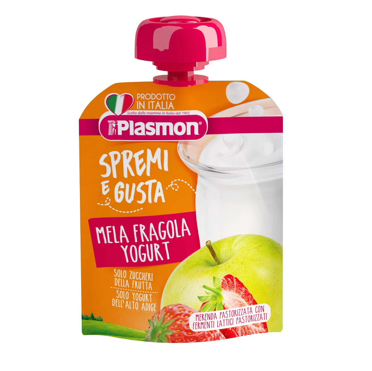 Plasmon Пюре из клубники, яблока и йогурта с кальцием, +12 месяцев, 85g