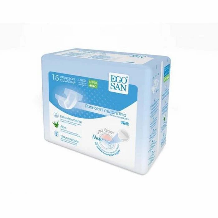 Egosan scutece SUPER, L, > 70 kg, 100 - 150 cm, 15 buc