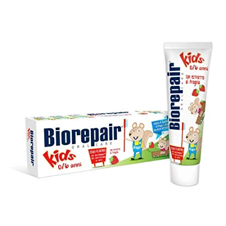 Biorepair Зубная паста Junior для детей, Клубника, без фтора 50ml (0-6 лет)
