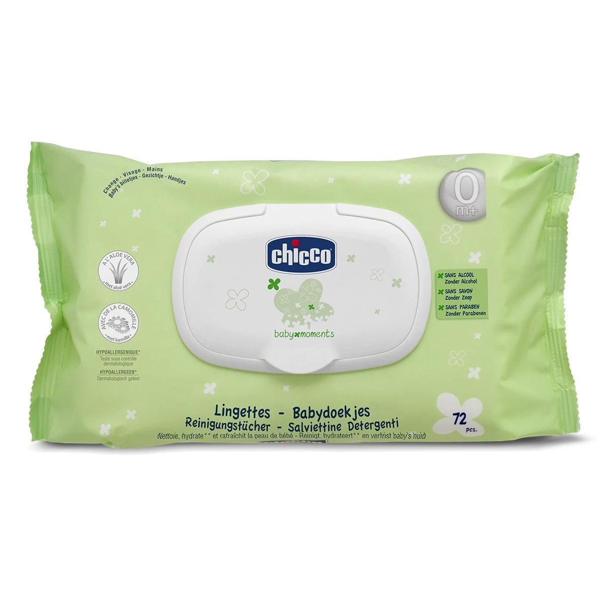 Chicco Влажные салфетки с крышкой для детей, 0+, 72 шт (27382/91630)