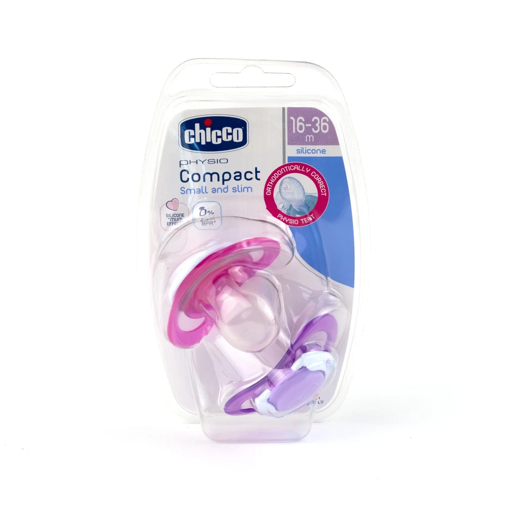 Chicco ортодонтическая силиконовая соска-пустышка для девочек, 12+, 2 шт (729341/7483411)