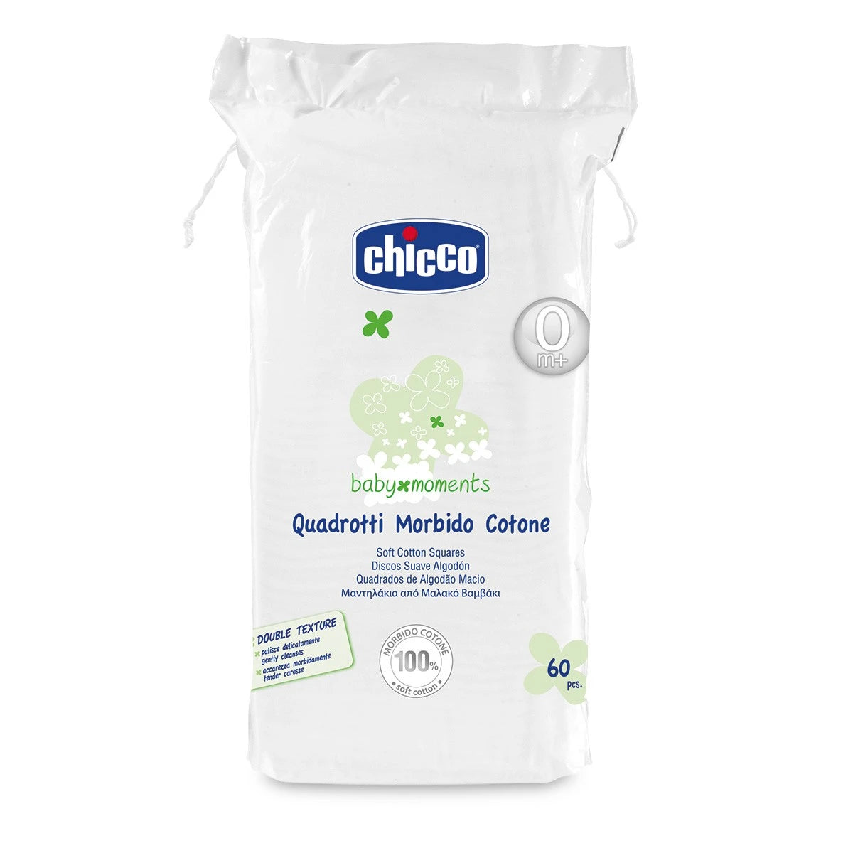 Chicco Dischete pentru față și corp din bumbac, 0+, 60 buc (26540)