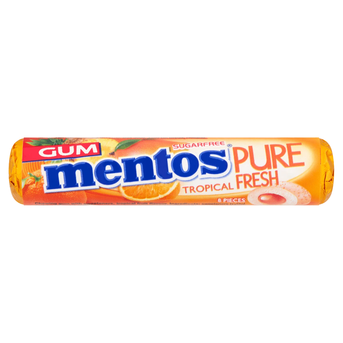Mentos Gumă de mestecat Roll Pure Fresh Tropical 15,5g