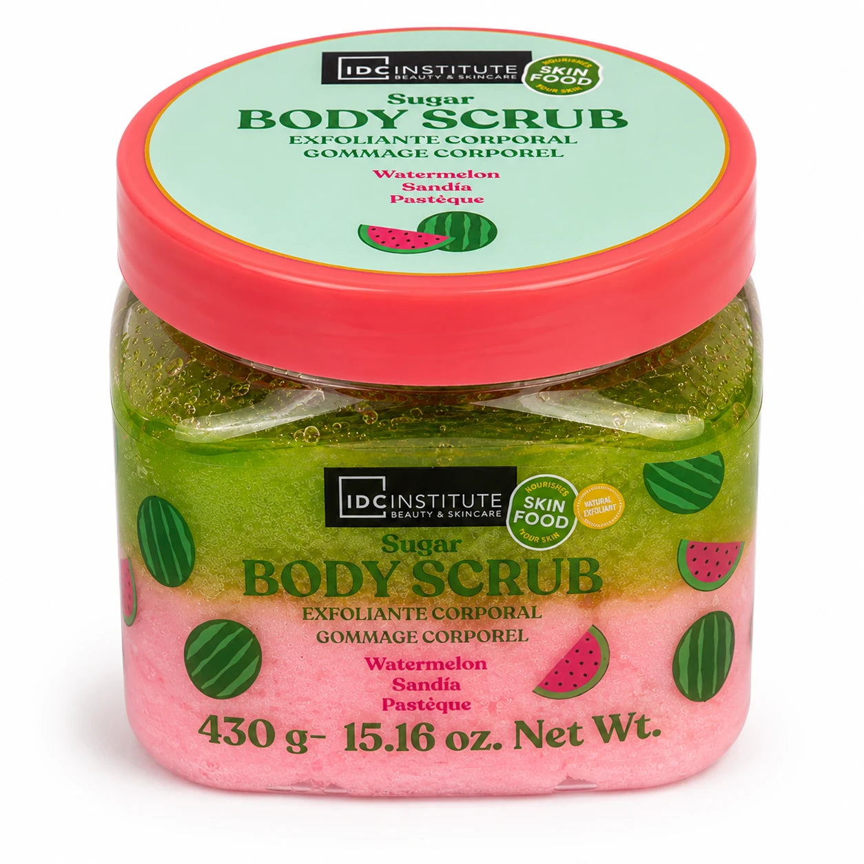 IDC Institute Scrub de corp cu zahăr pepene roșu, 430g