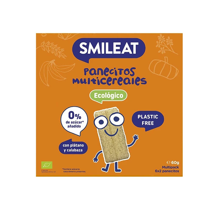 Smileat Органические мультизлаковые хлебцы (печенье) с бананом и тыквой 6 месяцев +, 60gr