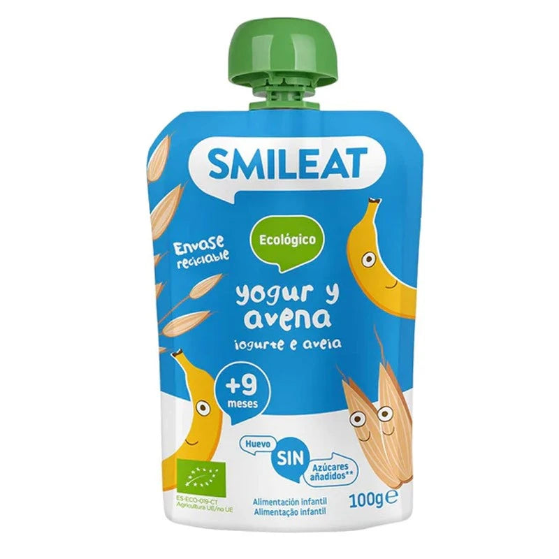 Smileat Органический пауч из йогурта с овсом 9 месяцев +, 100gr