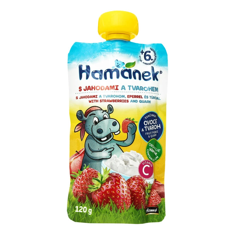 Hamanek Пюре яблоко, клубника 120g