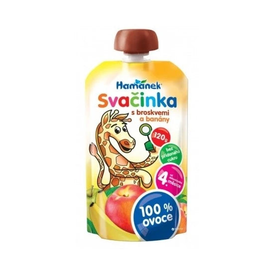 Hamanek Пюре яблоко,персик,банан 120g