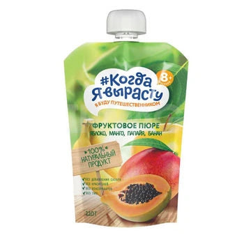 Kogda ea virostu Pireu mere, pere, pepene galben 220g