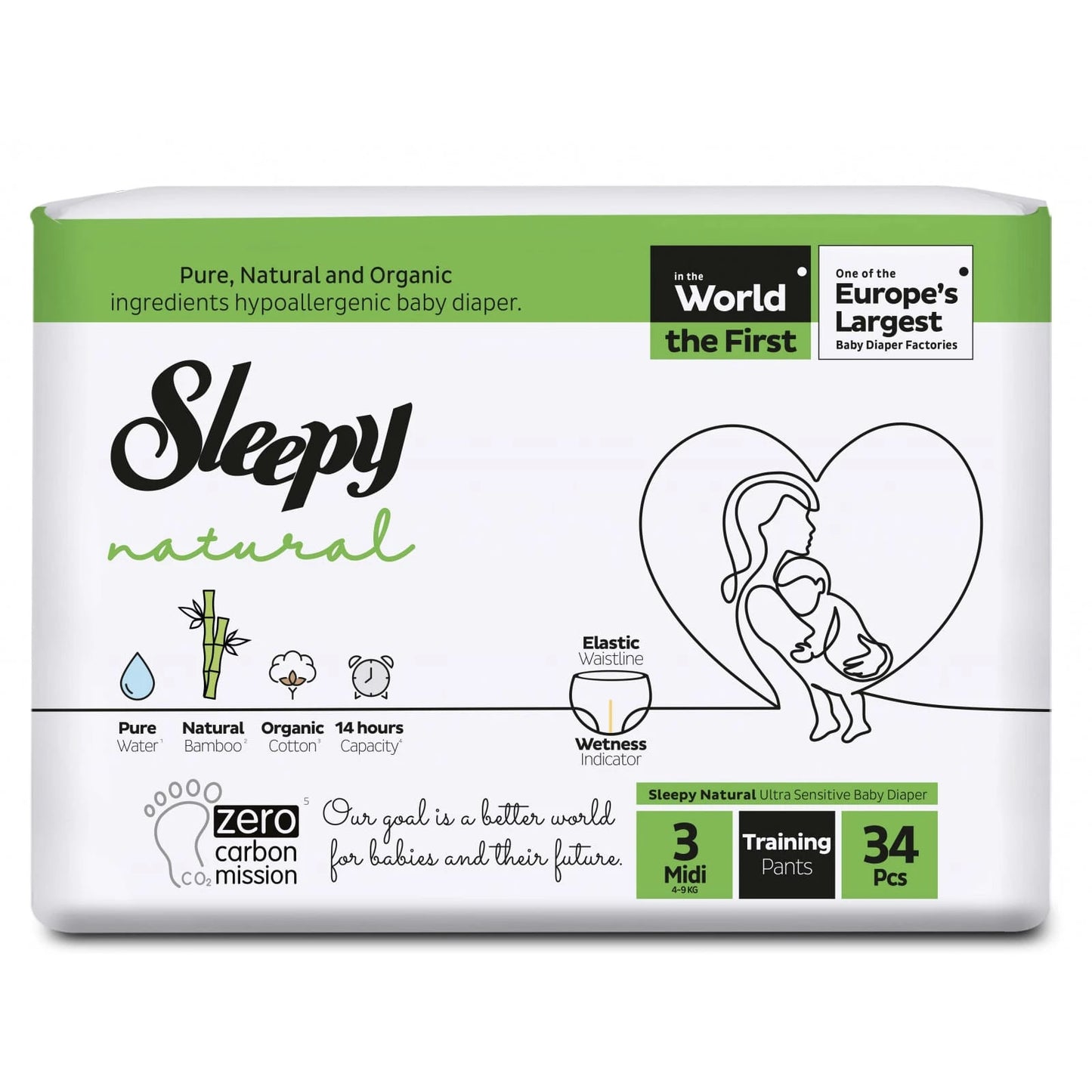 Подгузники-трусики Sleepy Natural 3 Midi (4-9 kg) N34
