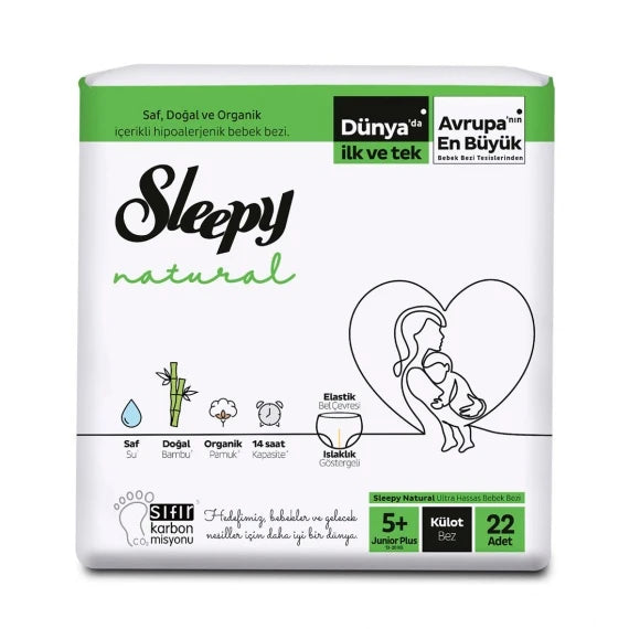 Подгузники-трусики Sleepy Natural 5+ Junior Plus (13-20 kg) N22