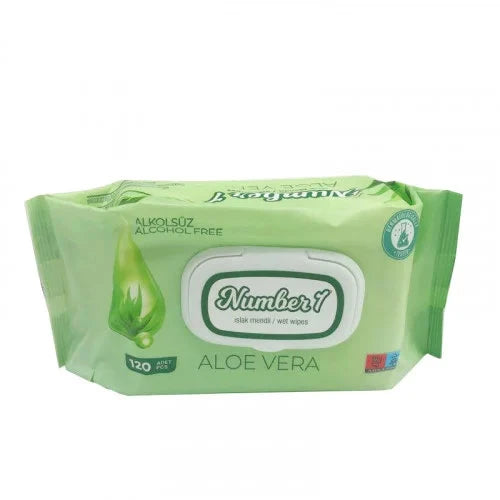Number1 Aloe Vera Влажные салфетки с крышкой N120