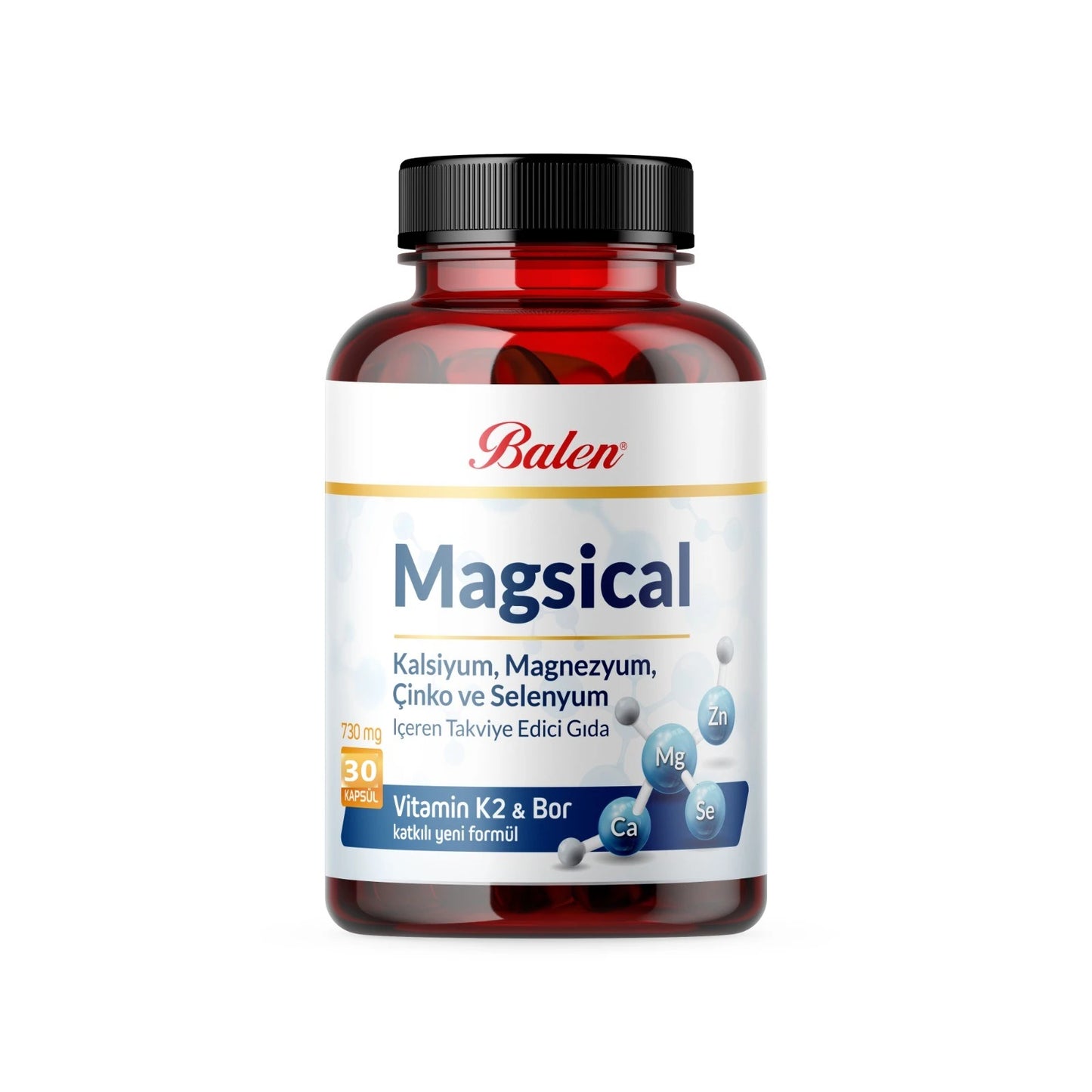 Balen Magsical (cal.Mag.Zinc.Selenium, K2+Bor) 730mg caps. N30