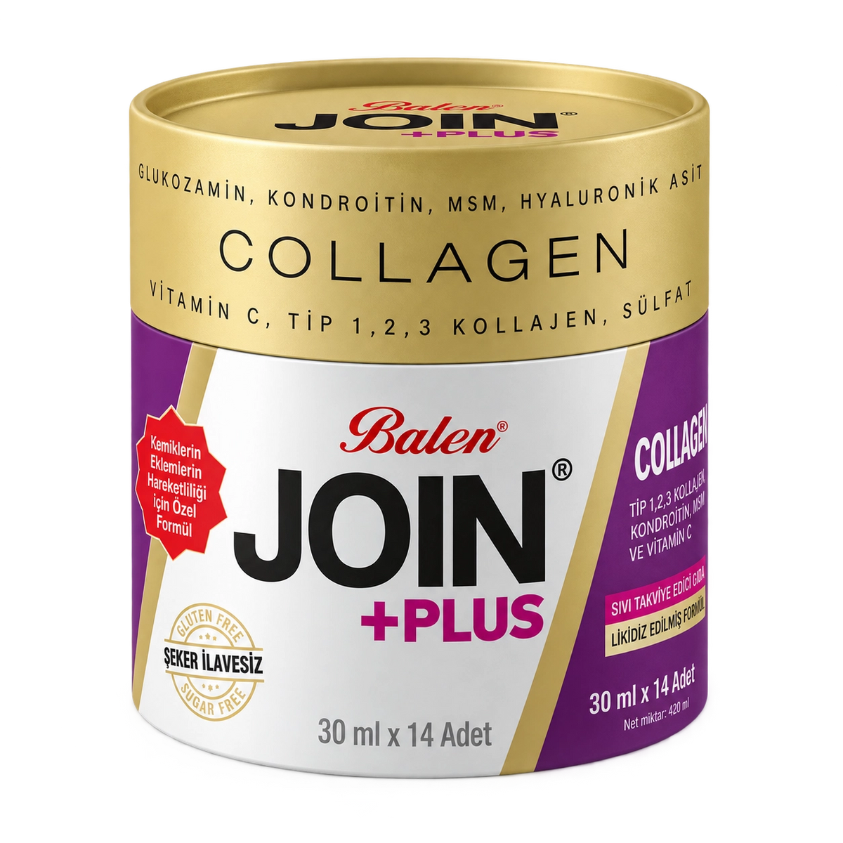 Balen Join+Plus flacon 30ml N14 (Tip1,2,3 Collagen,Glucozamina,Hondroitin,MSM,Acid Hyal.,Vit.C)