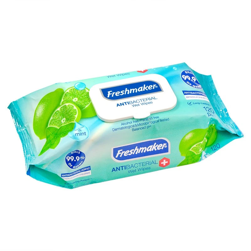 Freshmaker Șervețele umede Antibacteriale 120 buc cu capac