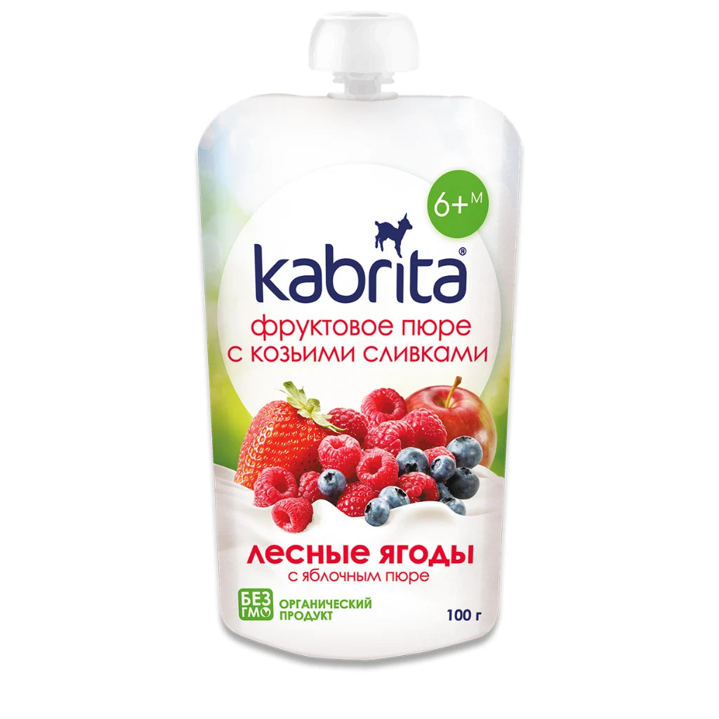 Kabrita Piure fructe de padure, frișcă 100g Pouch (6+luni)