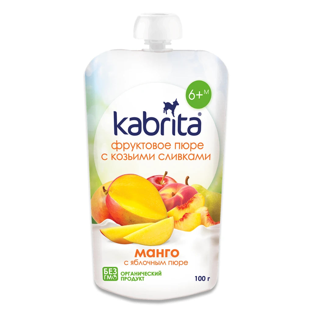 Kabrita Piure mango, frișcă 100g Pouch (6+luni)