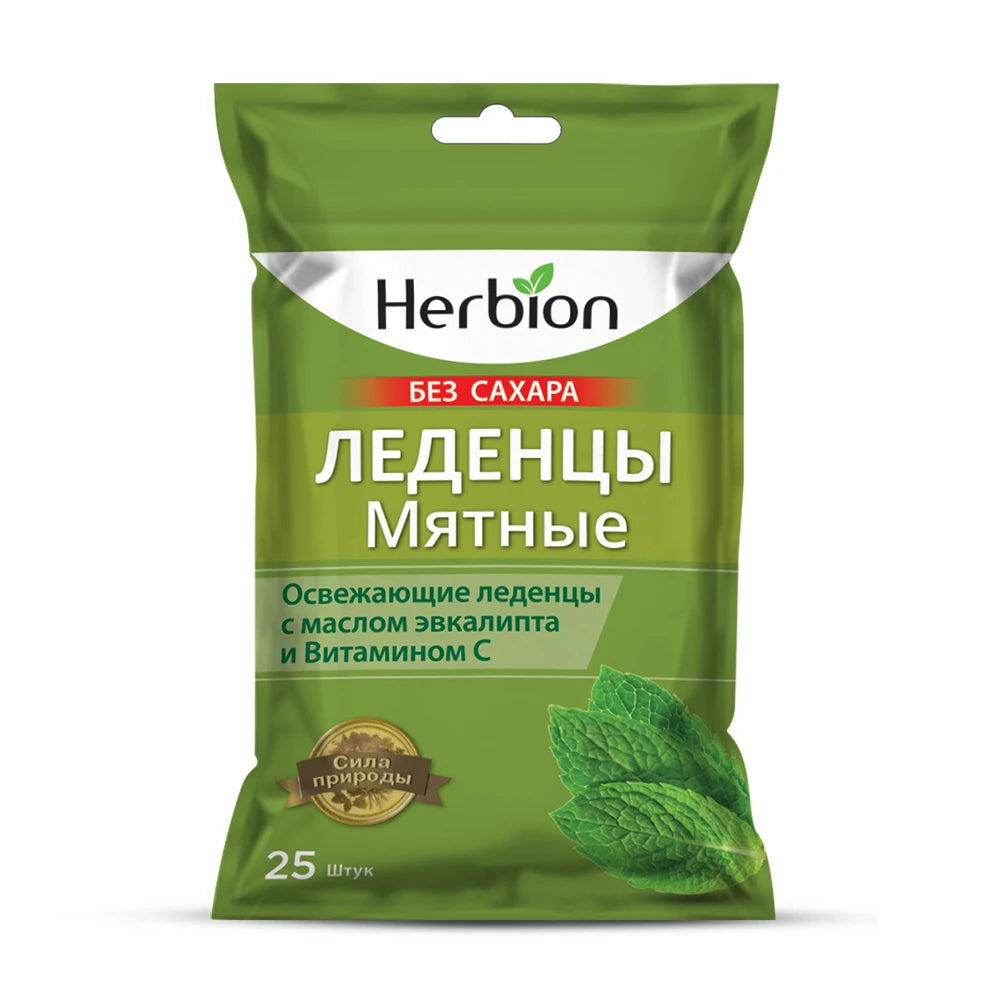 Herbion леденцы со вкусом мяты без сахара N25
