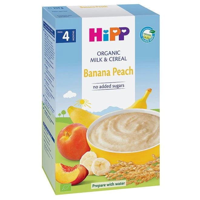 Hipp 2973 Молочная каша рис, пшеница, банан, персик ( 4 месяца) 250g
