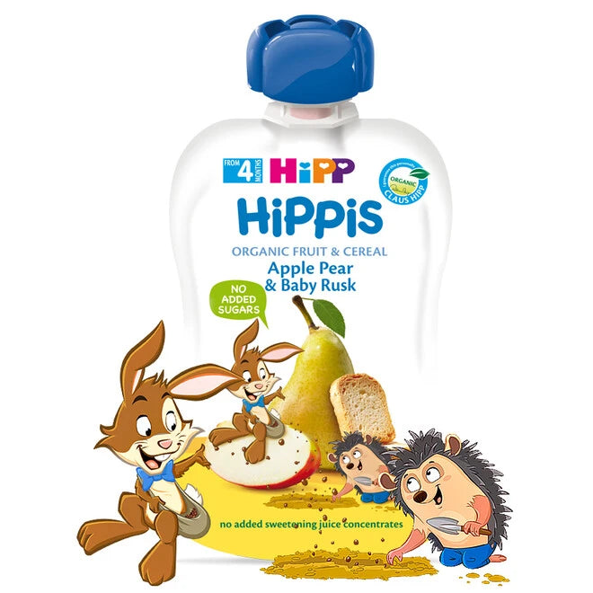 Hipp 8494 Фруктовый сюрприз яблоко, груша, сухарики (4 месяца) 100g (НДС=20%)