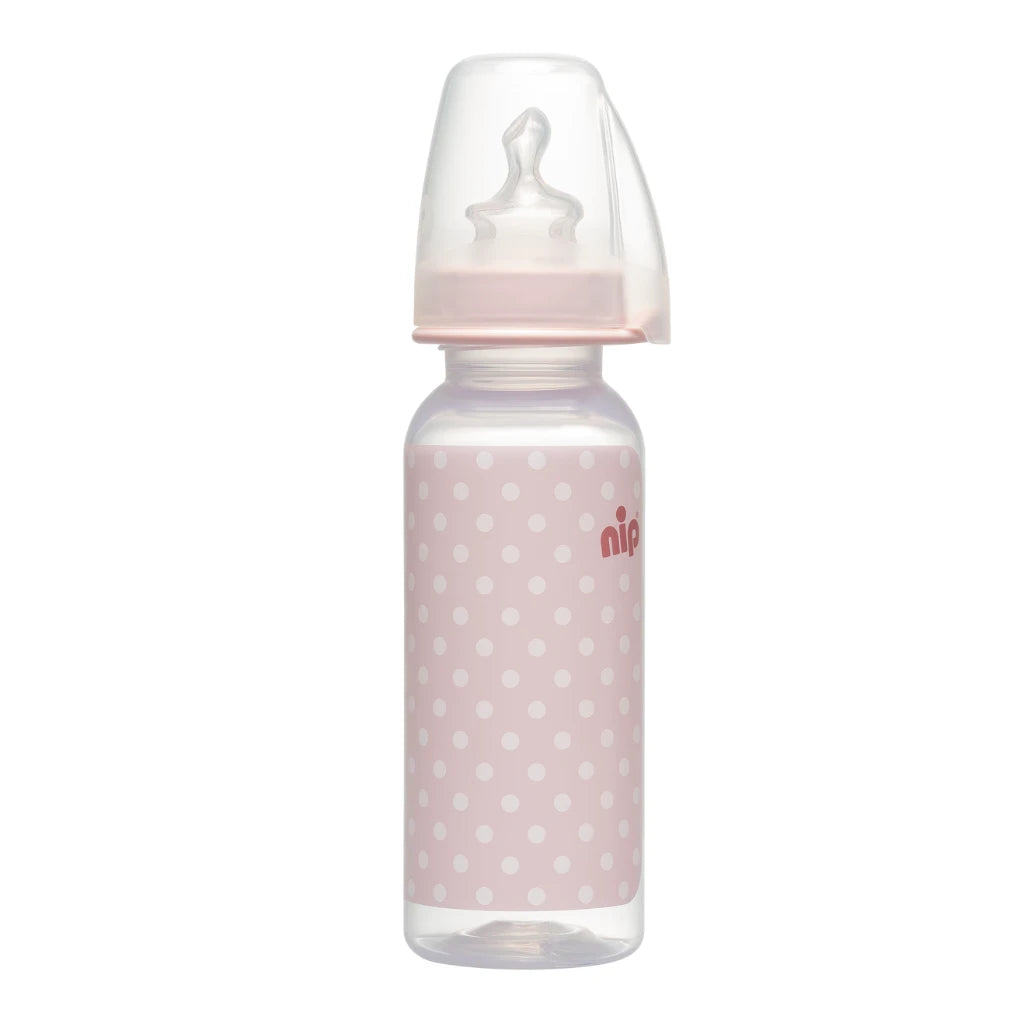 NIP Trendy Biberon plastic, flux S, tetină anatomică, silicon, anti-colici, mărime 1 (0-6luni) 250ml