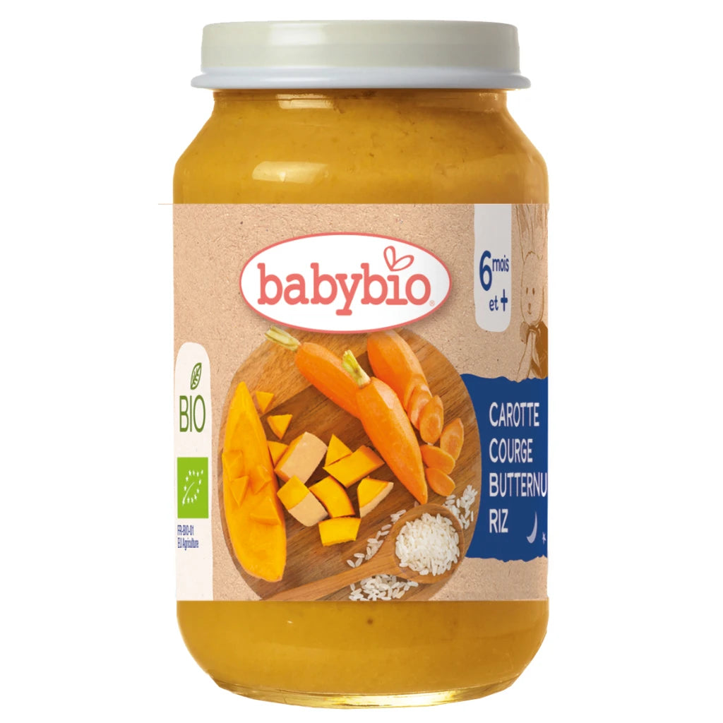 Babybio Пюре из моркови, тыквы Баттернат и риса (6+) 200g