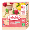 Babybio Pouch din mere si zmeură (6+) 4x90g