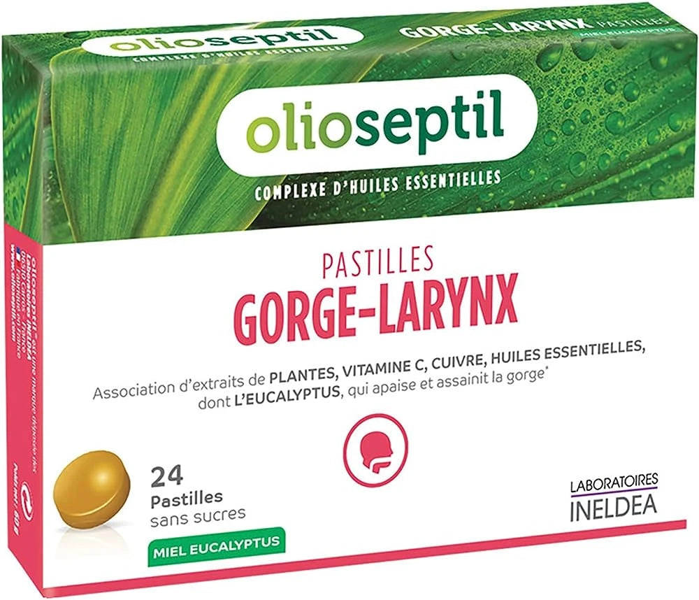 INELDEA OLIOSEPTIL Gorge-Larynx pastile pentru gât cu miere și eucalipt N24