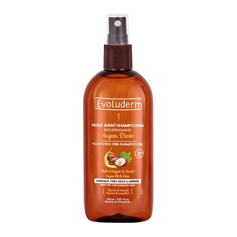 Evoluderm Масло перед шампунем для очень сухих и поврежденных волос Argan Divin, 150ml (19358)