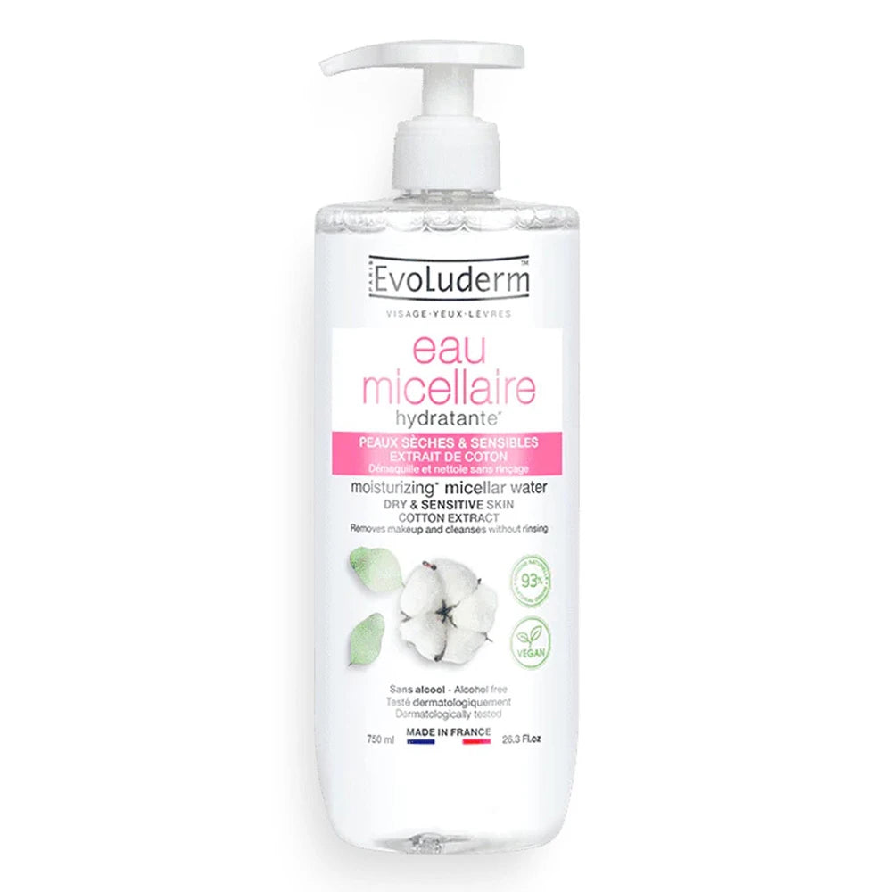 Evoluderm Мицеллярная вода Cotton для сухой и чувствительной кожи (с помпой) 750ml