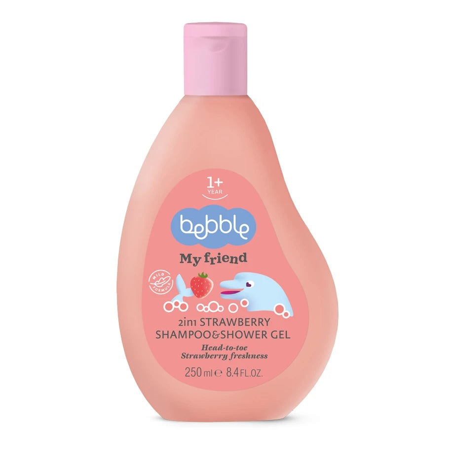 Bebble My Friend Шампунь и гель для душа для детей 2in1 Клубника 1+, 250ml