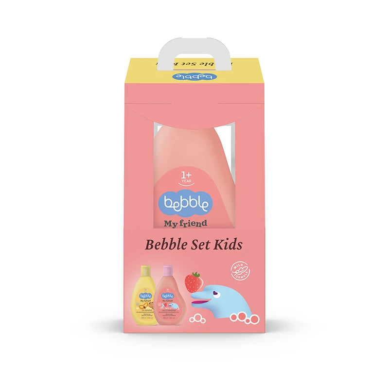 Bebble Set Essential Лаванда: шампунь и гель для душа для детей 200ml + крем под подгузник 60ml + салфетки