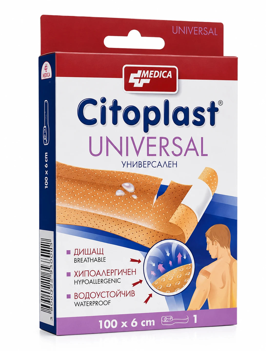 Emplastru bacter. Universal 6cmx100cm (Medica)