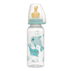 NIP Family Biberon din plastic, verde, tetina anatomică, anti-colici, latex, flux M, mărimea 2, (6+l