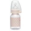 NIP Trendy Biberon din plastic, bej, tetina anatomică, anti-colici, silicon,  flux S, mărimea 1, (0-