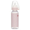 NIP Trendy Biberon din plastic, roz, tetina anatomică, anti-colici, silicon, flux M, mărimea 1, (0-6