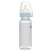 NIP Trendy Biberon din plastic, albastru, tetina anatomică, anti-colici, silicon, flux M, mărimea 1,