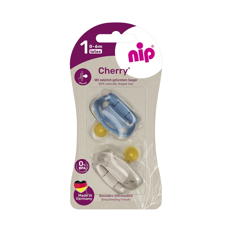 NIP Cherry B Suzetă latex, rotundă, mărimea 1 (0-6luni) N2