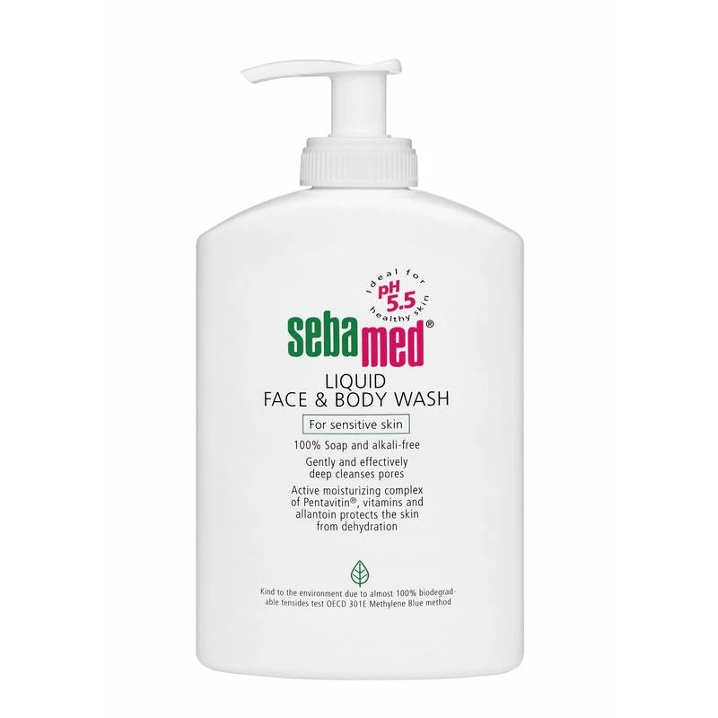 Sebamed Жидкость для умывания лица и тела с дозатором для чувствительной кожи 1000ml