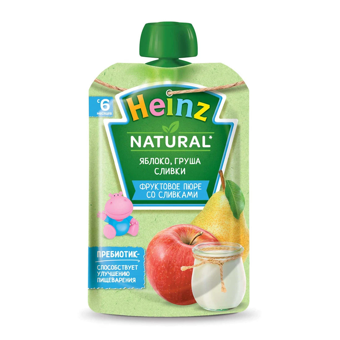 Heinz Пюре яблоко, груша со сливками 90g