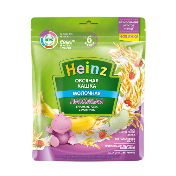 Heinz Lacom Каша овсяная с бананом, яблоками, земляникой 170g