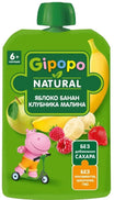GIPOPO Piure Măr, Banană, Căpșună, Zmeură 90g