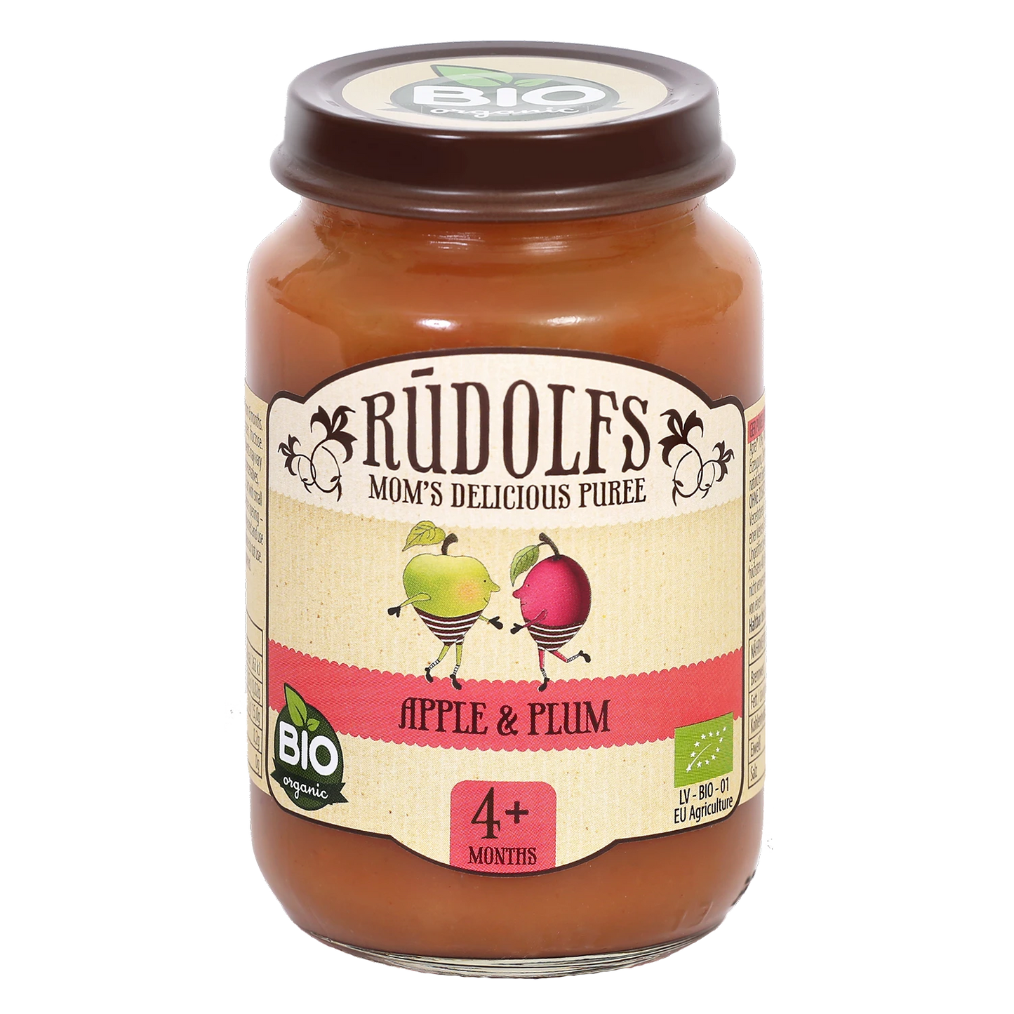 Rudolfs Organic Piure Mere, prune 190g (4+)