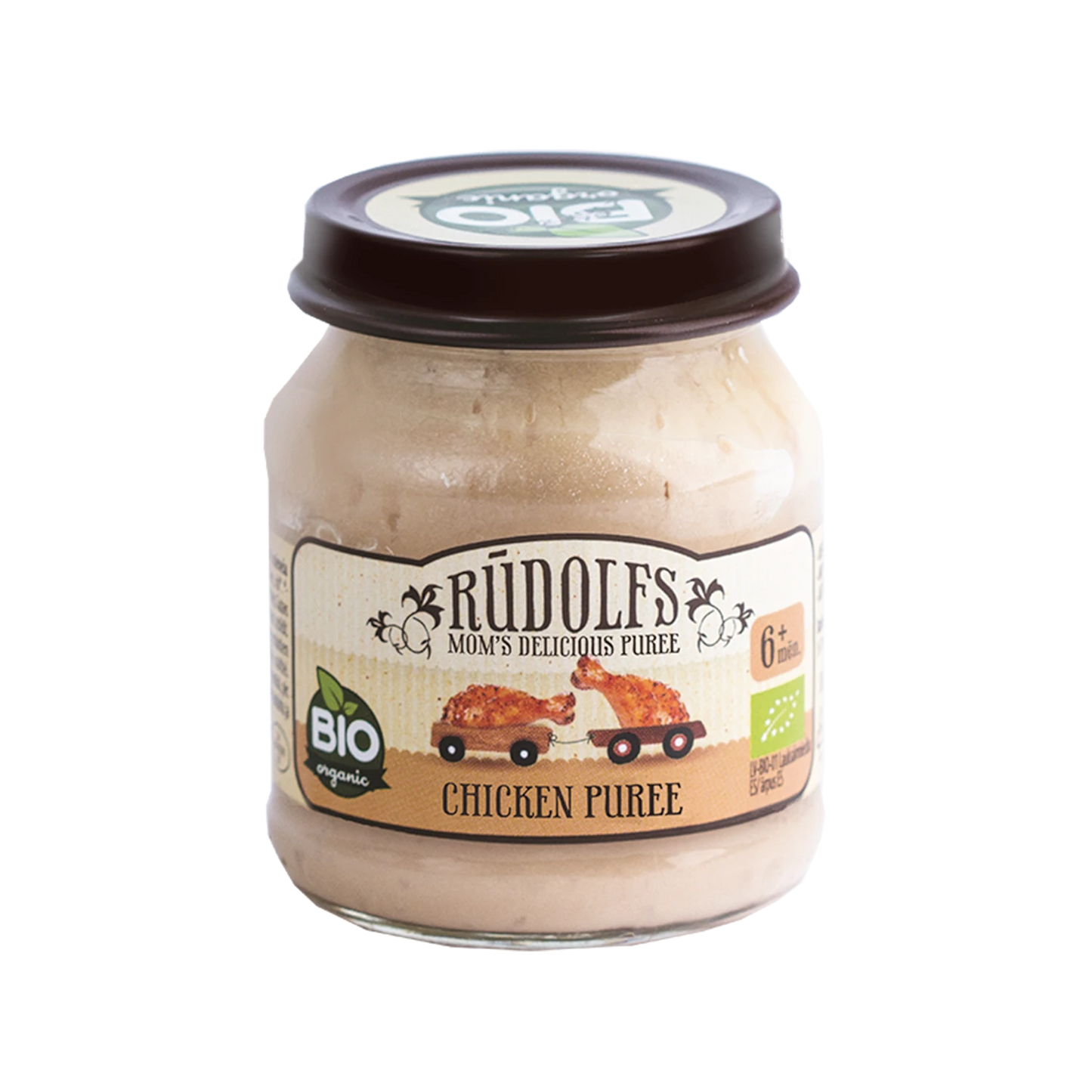 Rudolfs Organic Piure Carne de pui 120g (6+)