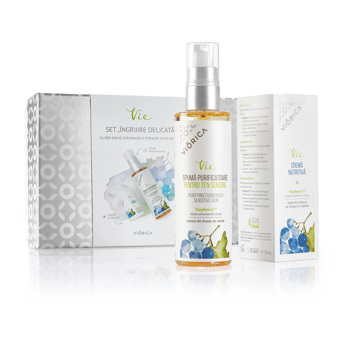 Viorica Set nr.4 Vie Ingrijire delicata (Spuma purificatoare p/u fata+Crema de zi)