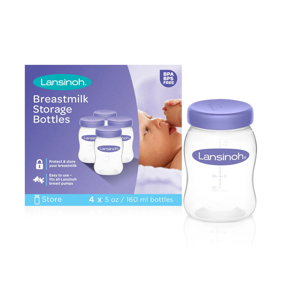 Lansinoh Container pentru colectarea laptelui matern, 160ml, 4 buc, 0+ (20417)