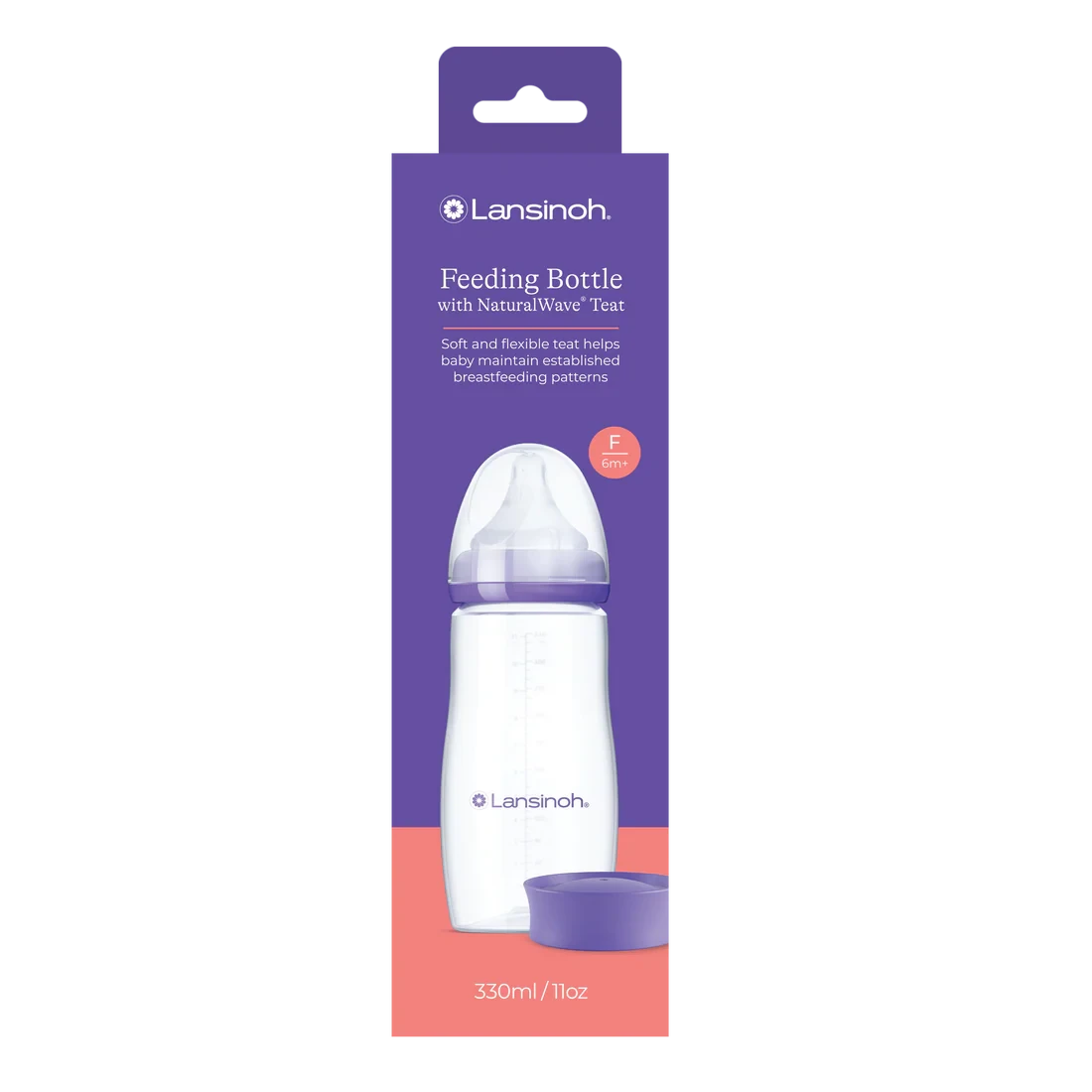 Lansinoh Biberon Anti-colic plastic, tetină silicon L, 6+, 330ml