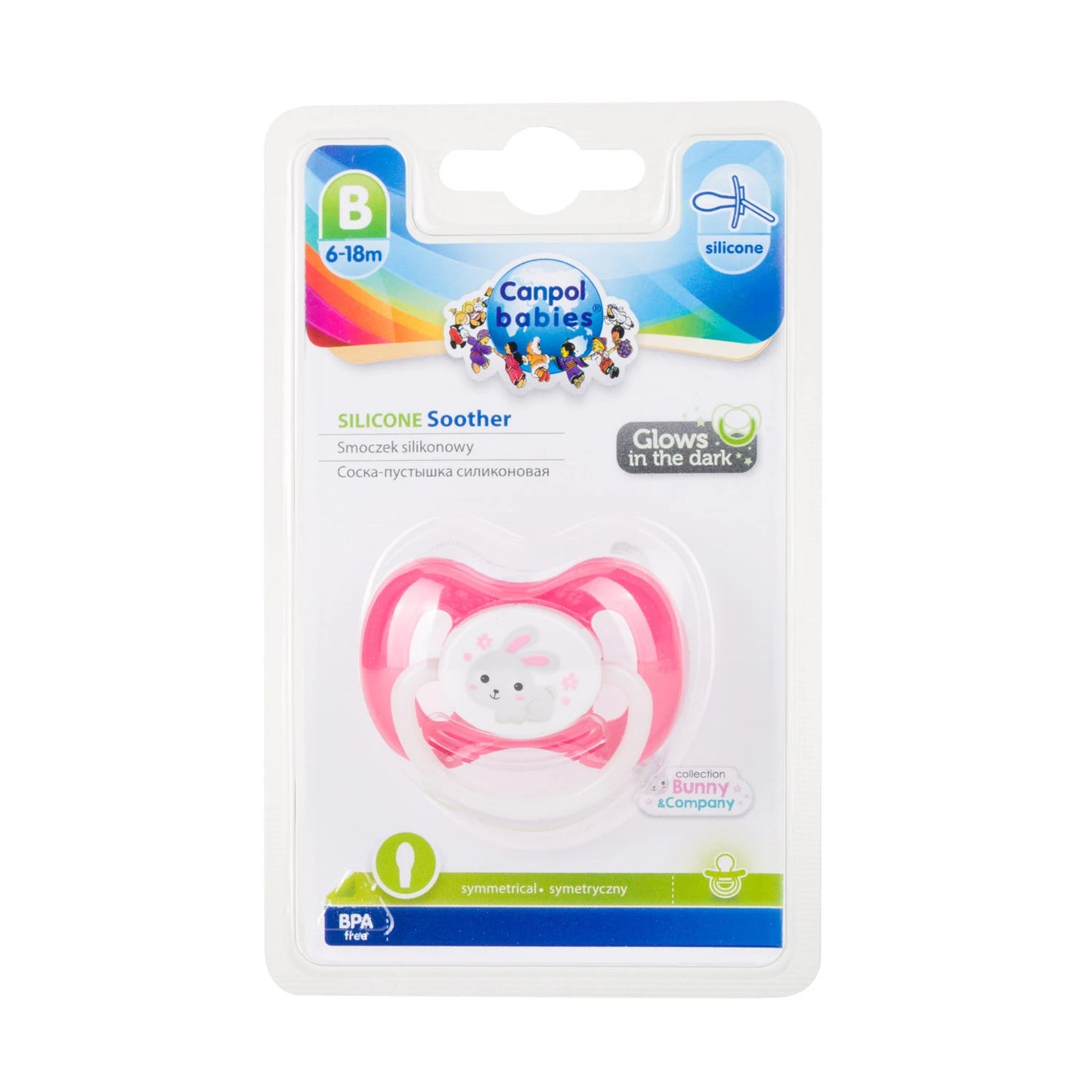 Canpol Baby 23/269 Suzeta simetrică silicon 6-18luni Bunny and Company
